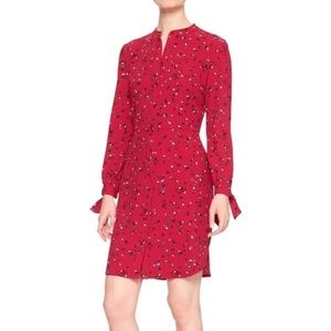 Banana Republic Red Floral Shirt Dress